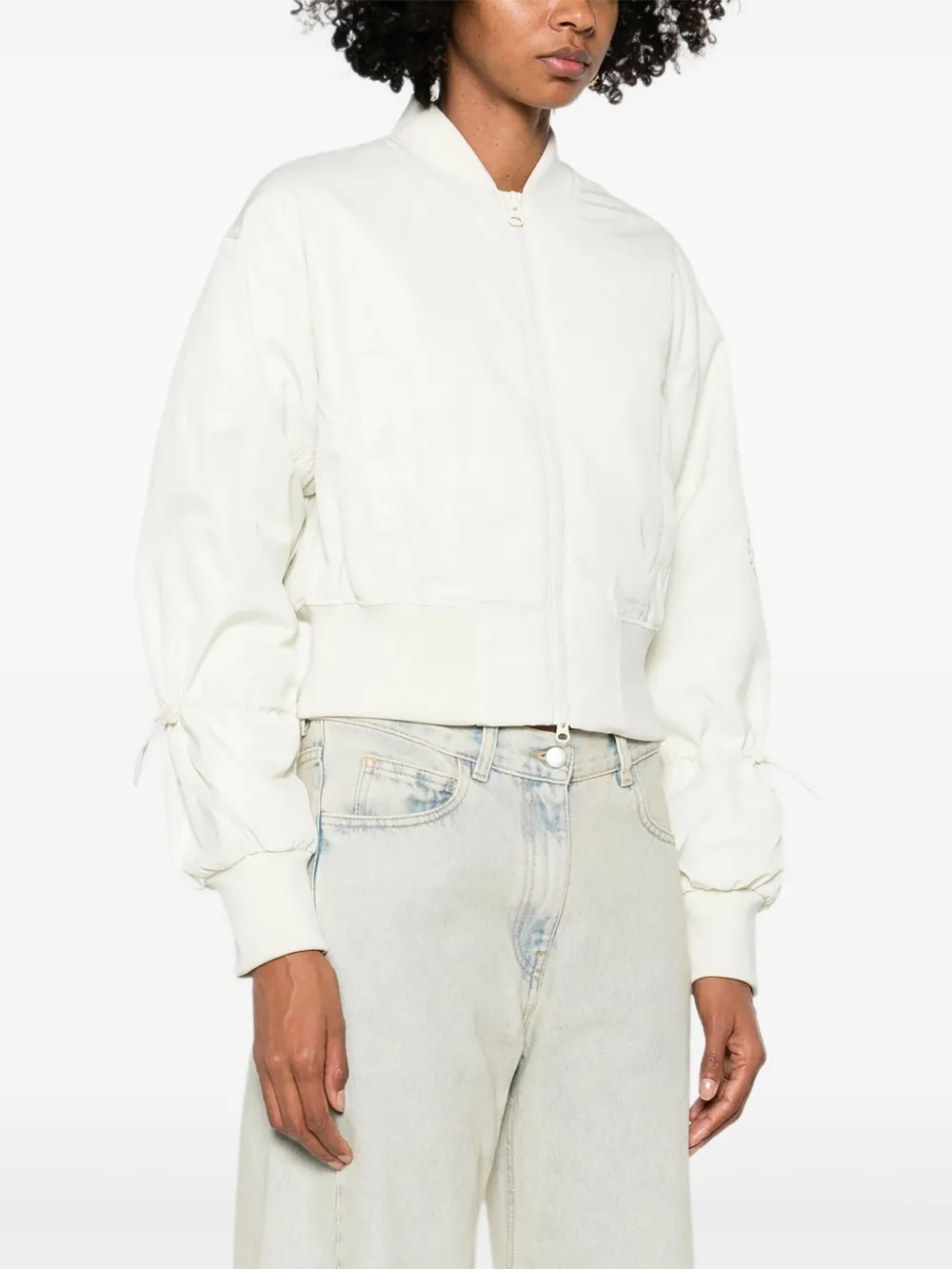 adidas by Stella McCartney zip detail bomber jacket Wit