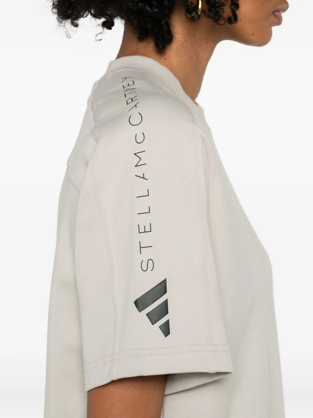 adidas by Stella McCartney T-shirt met logoprint Grijs