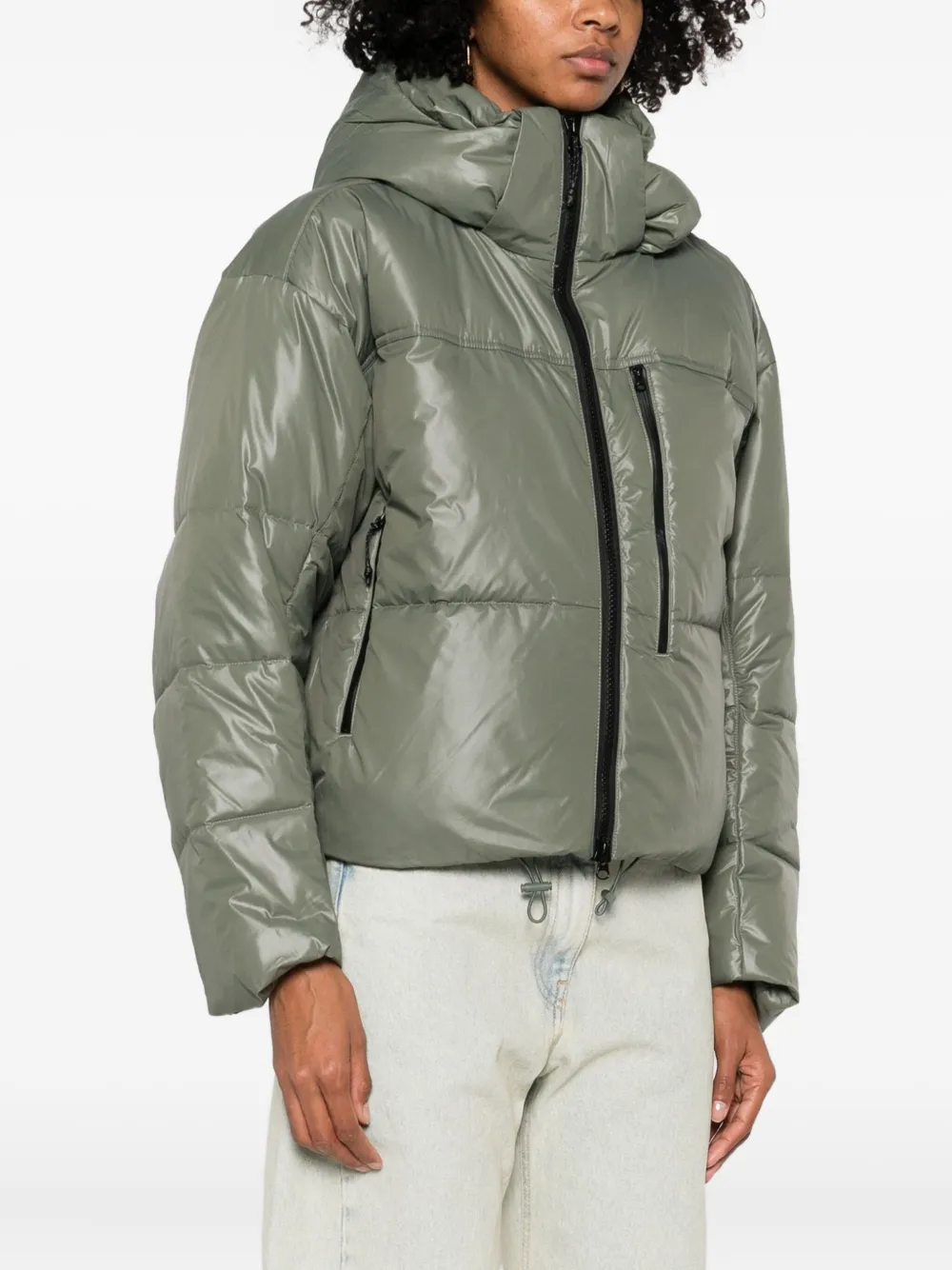 adidas by Stella McCartney Donsjack met capuchon Groen