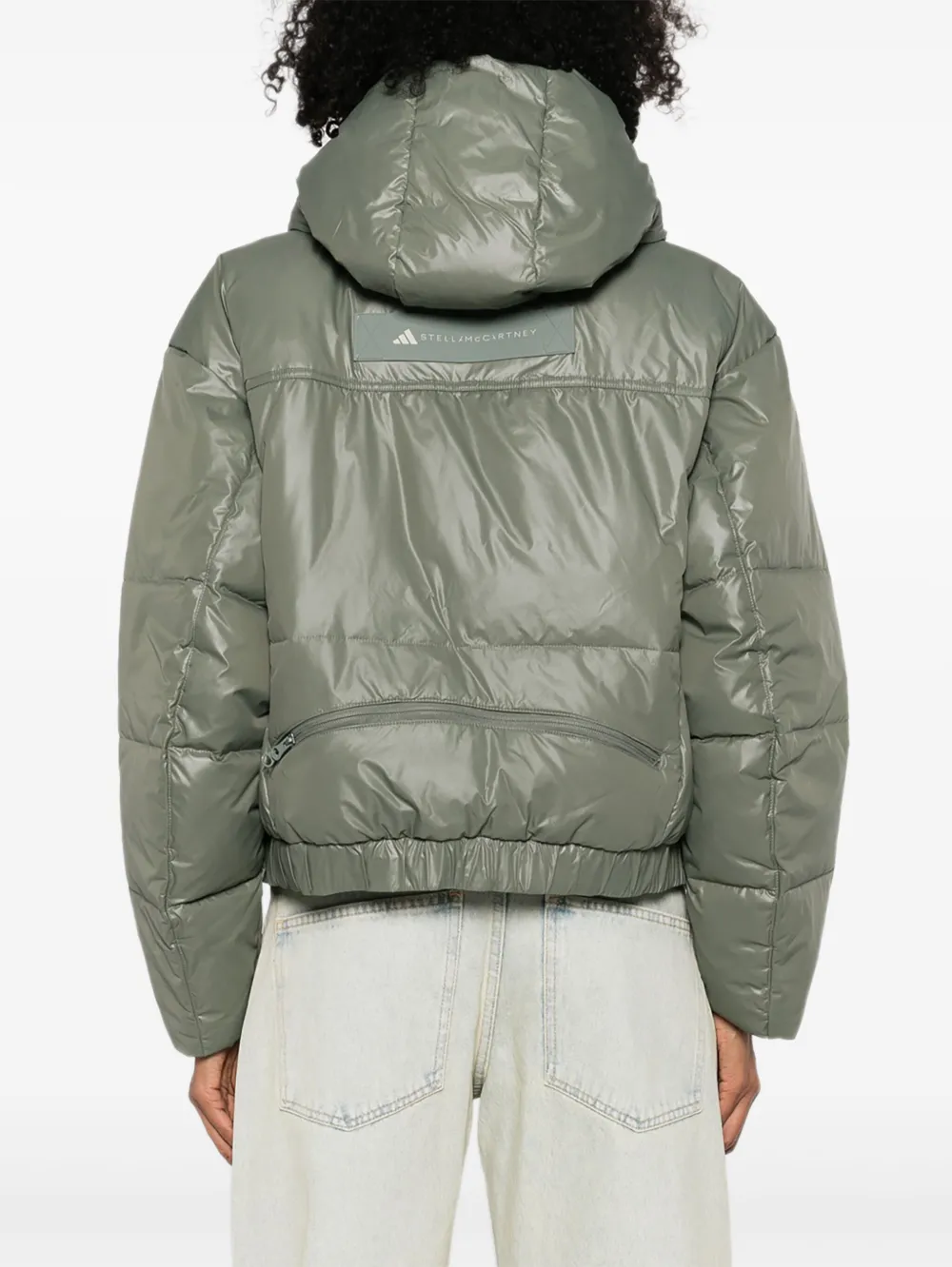 adidas by Stella McCartney Donsjack met capuchon Groen