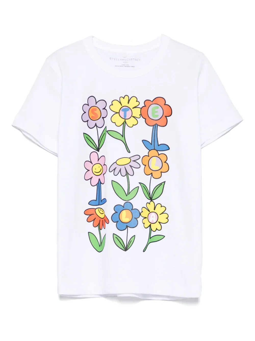 Stella McCartney Kids Flower graphic T-shirt - ホワイト Stella McCartney Kids Flower graphic T-shirt - ホワイト