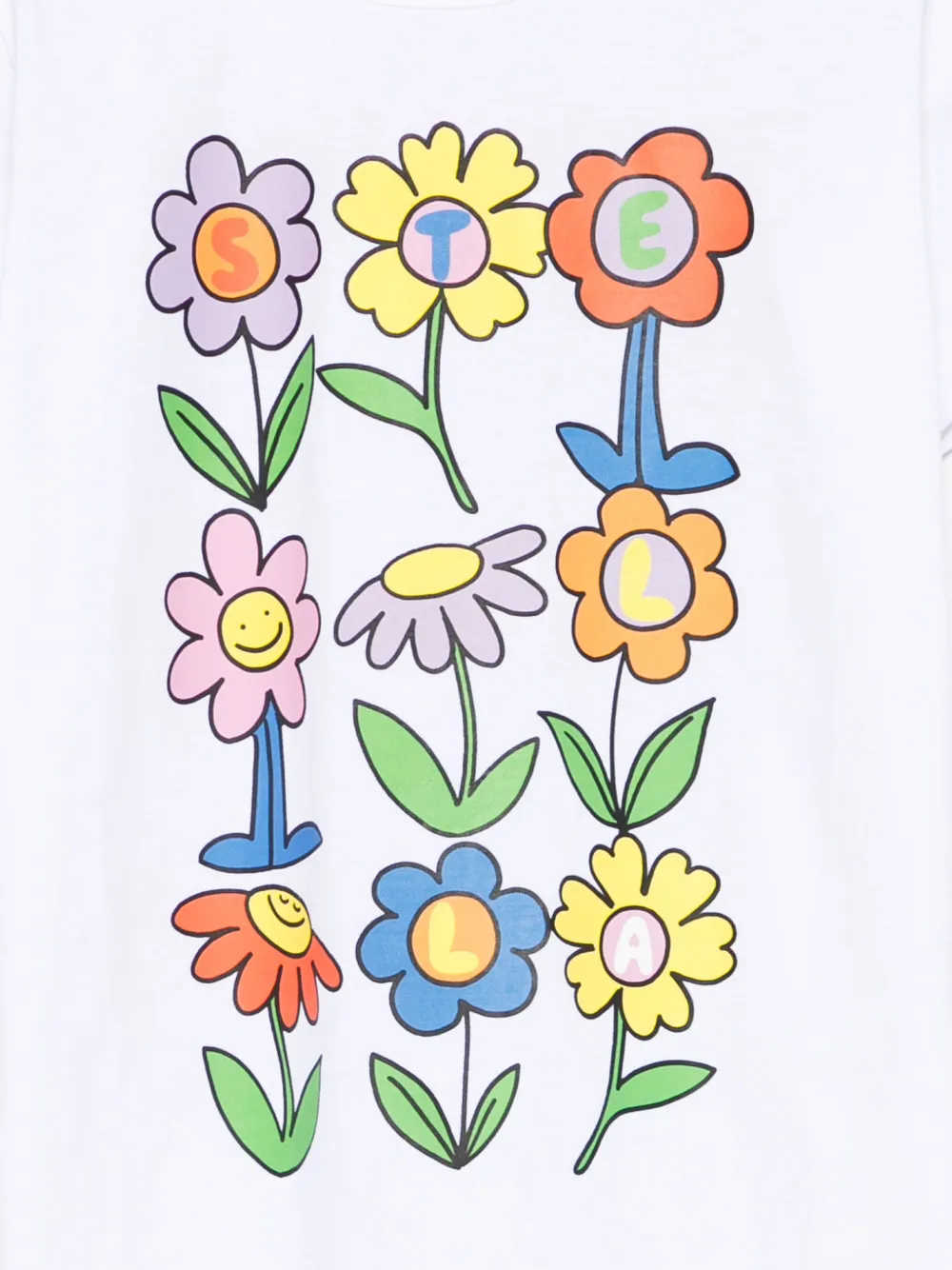 Stella McCartney Kids T-shirt met grafische print Wit