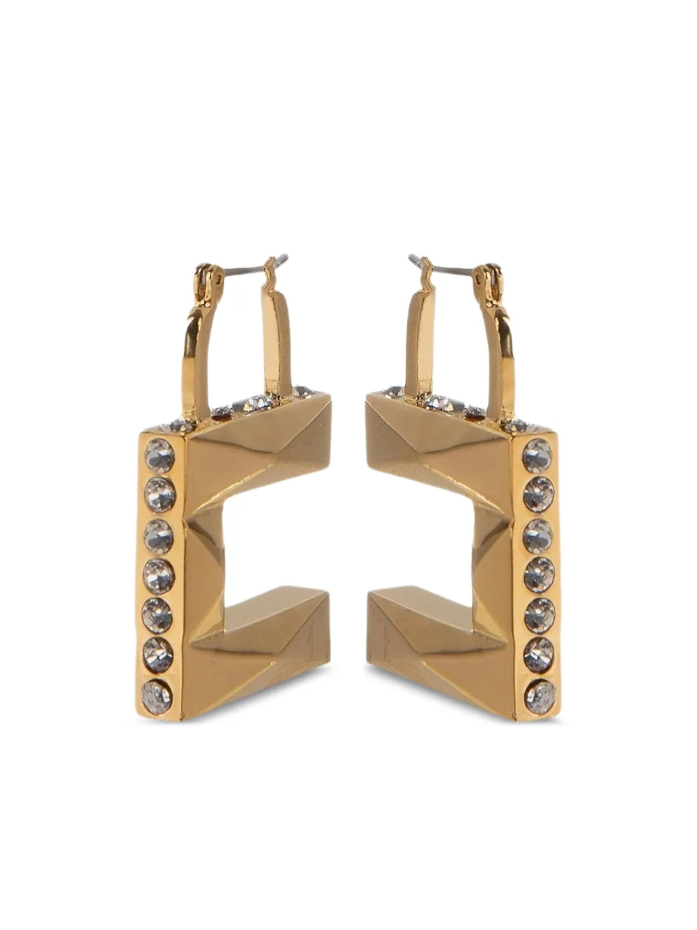 crystal-embellished geometric earrings