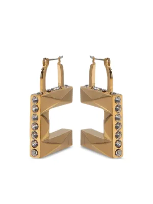 【24-25AW】ELISABETTA FRANCHI ダブルジオメトリックロゴピアス Elisabetta Franchi ウィメンズ ピアス&イヤリング通販 - FARFETCH