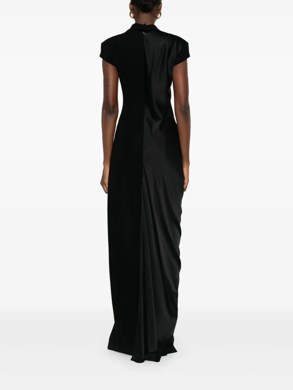 SILK LOVE & LACE Zijden jurk met V-hals Zwart