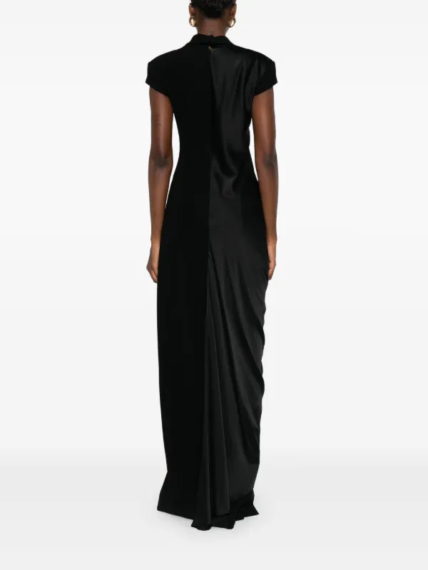 SILK LOVE & LACE Silk v-neck Dress | Black | FARFETCH