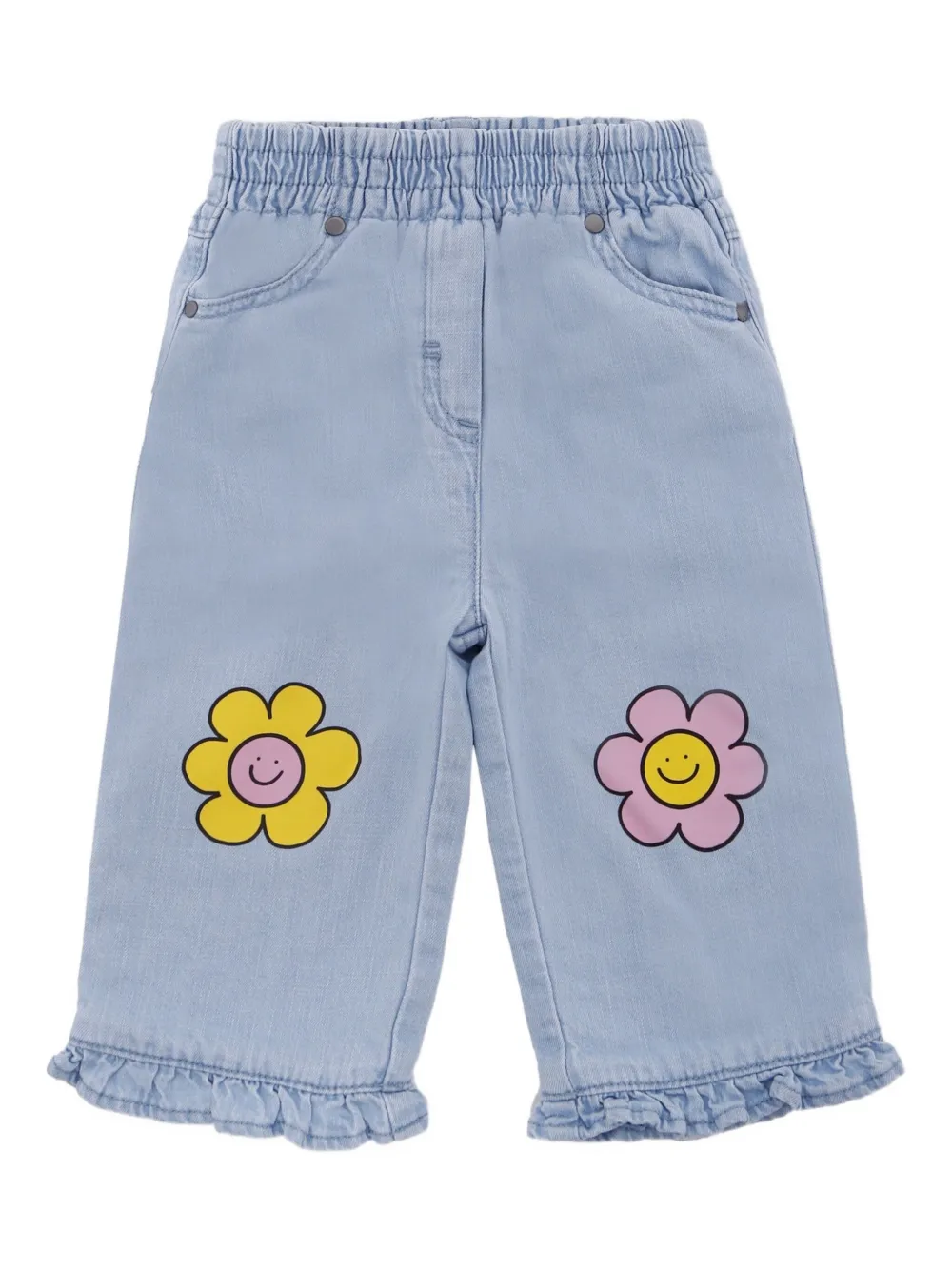 Stella McCartney Kids Jeans met ruche afwerking Blauw