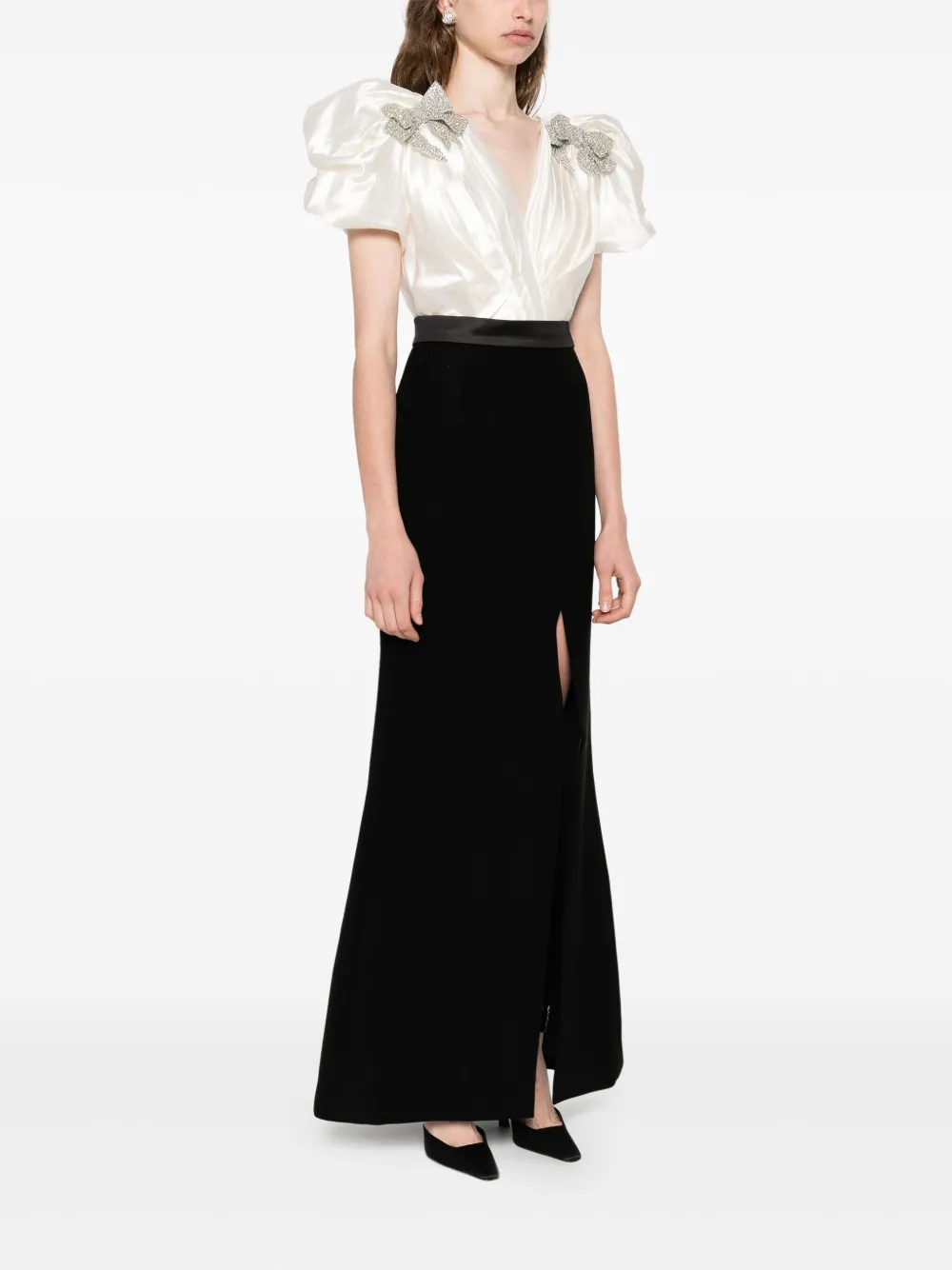 SILK LOVE & LACE Jurk met versierde hals Zwart