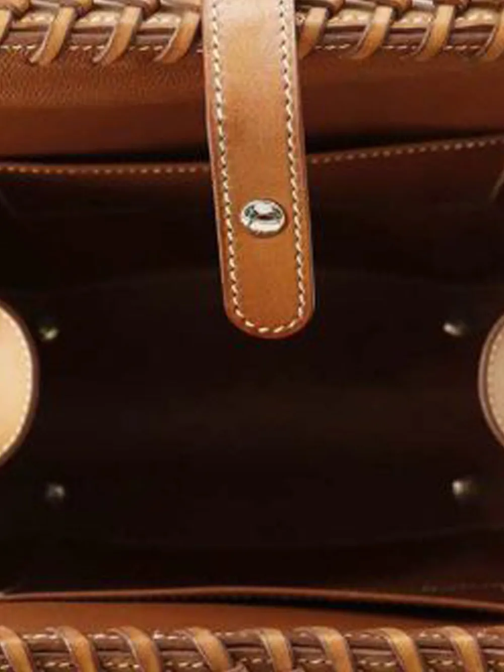 Pre-owned Hermes 2018 Osier Wicker And Barenia Bolide Picnic 24 Handbag In Brown
