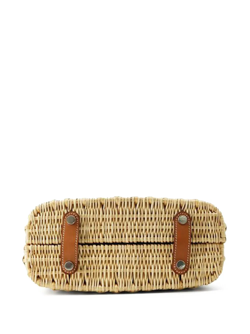 Pre-owned Hermes 2018 Osier Wicker And Barenia Bolide Picnic 24 Handbag In Brown