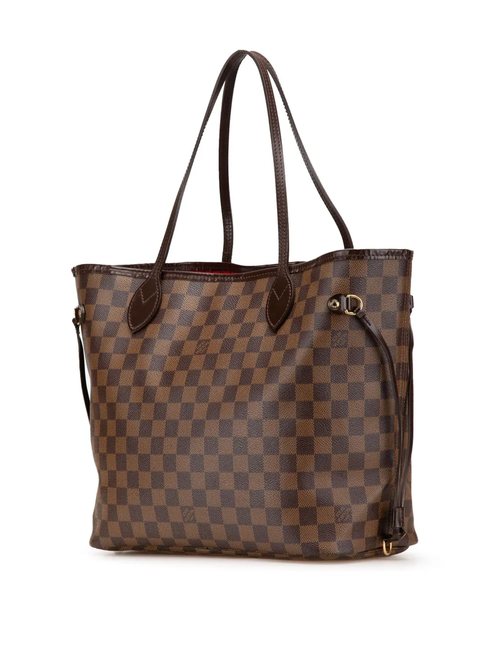 Pre-owned Louis Vuitton 2008 Damier Ebene Neverfull Mm Tote Bag In Brown