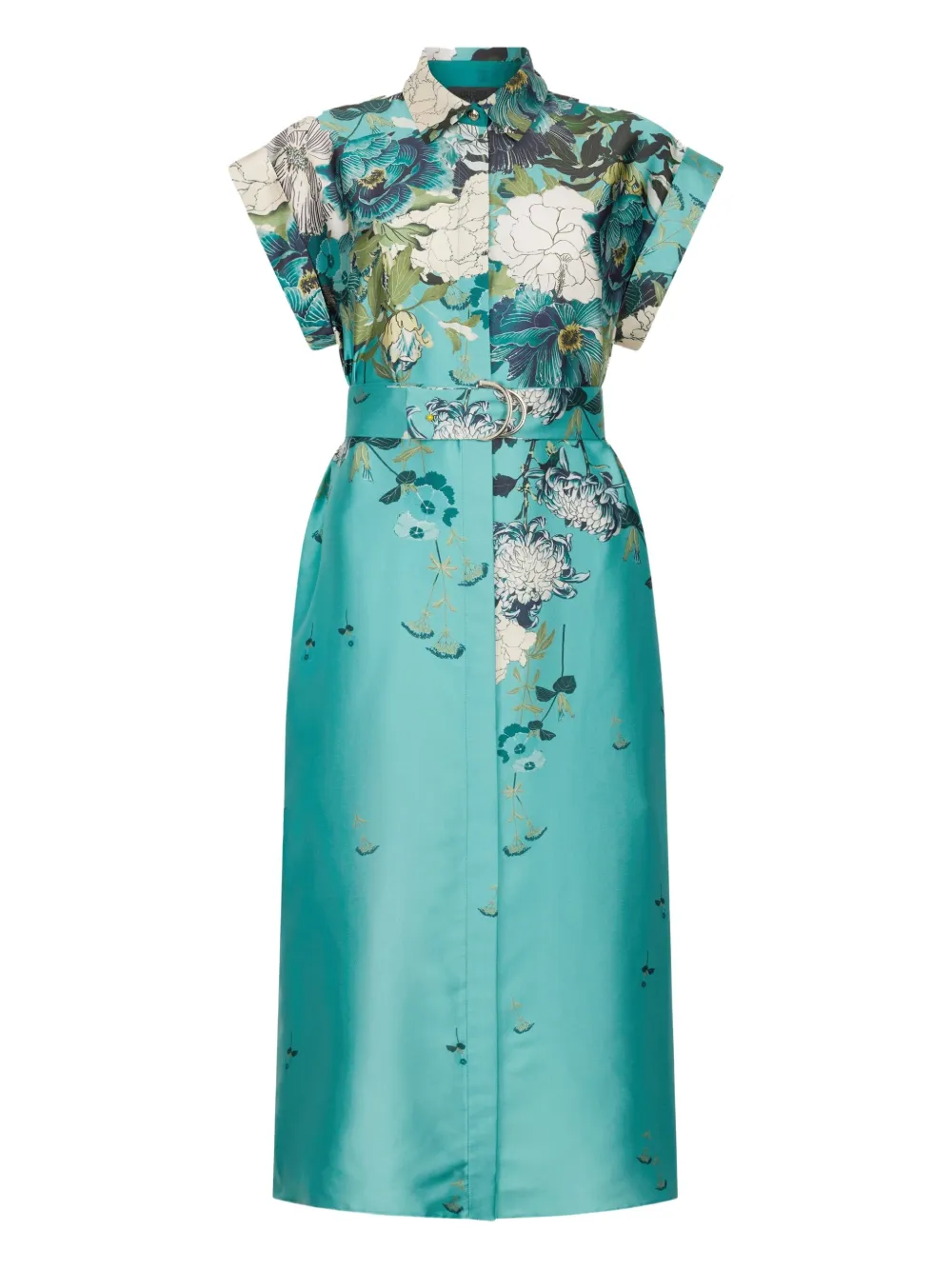 LIU JO Printed twill shirt dress Blauw