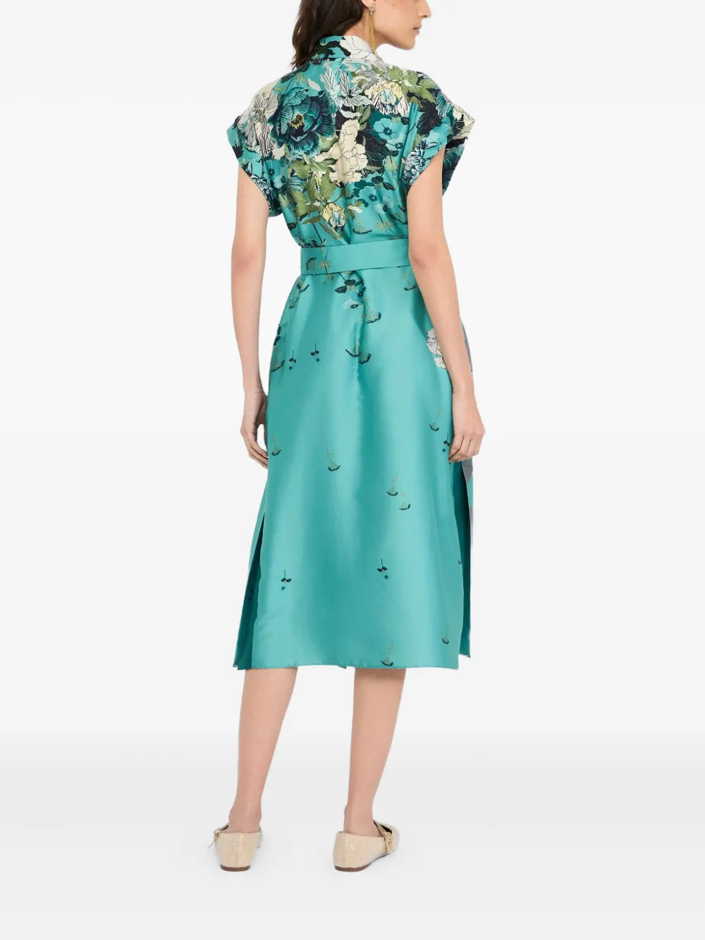 LIU JO floral-print shirt dress Blauw