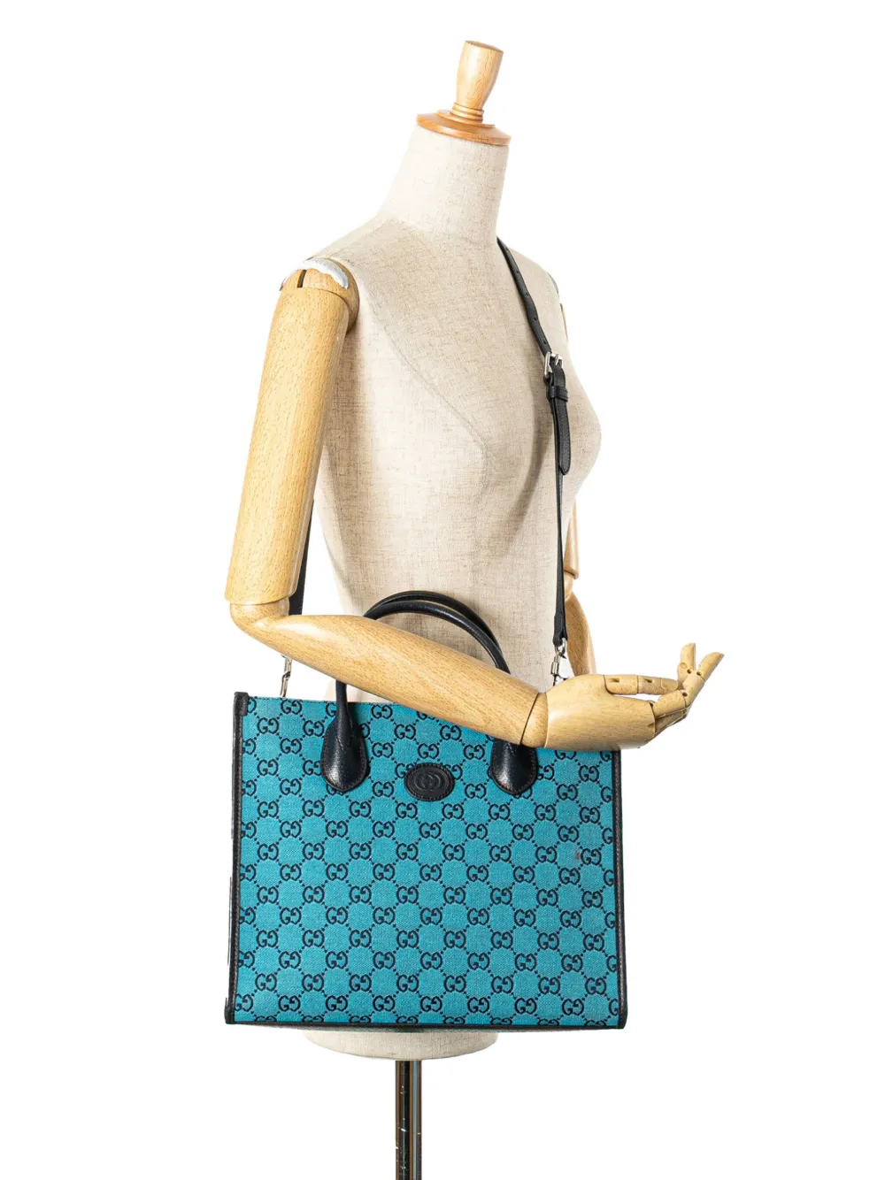 Pre-owned Gucci 2016-2024 Small Gg Canvas Interlocking G Tote Satchel