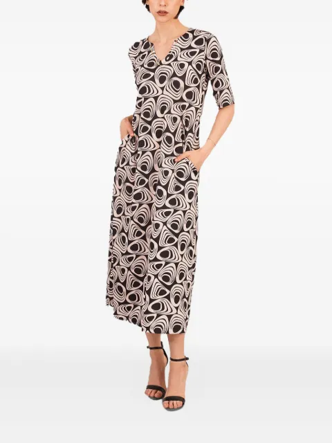 LE RJTANGE abstract-print pocketed maxi day dress