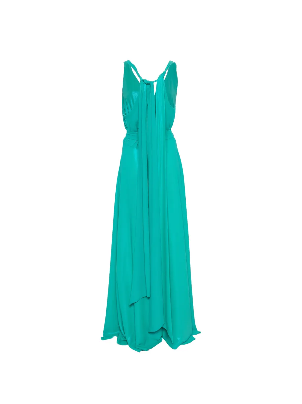 LE RJTANGE Maxi-jurk met gestrikte taille Groen
