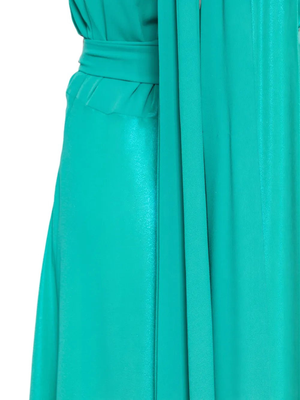 LE RJTANGE Maxi-jurk met gestrikte taille Groen