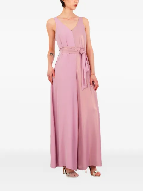 LE RJTANGE jumpsuit con diseño de dos tonos y cinturón