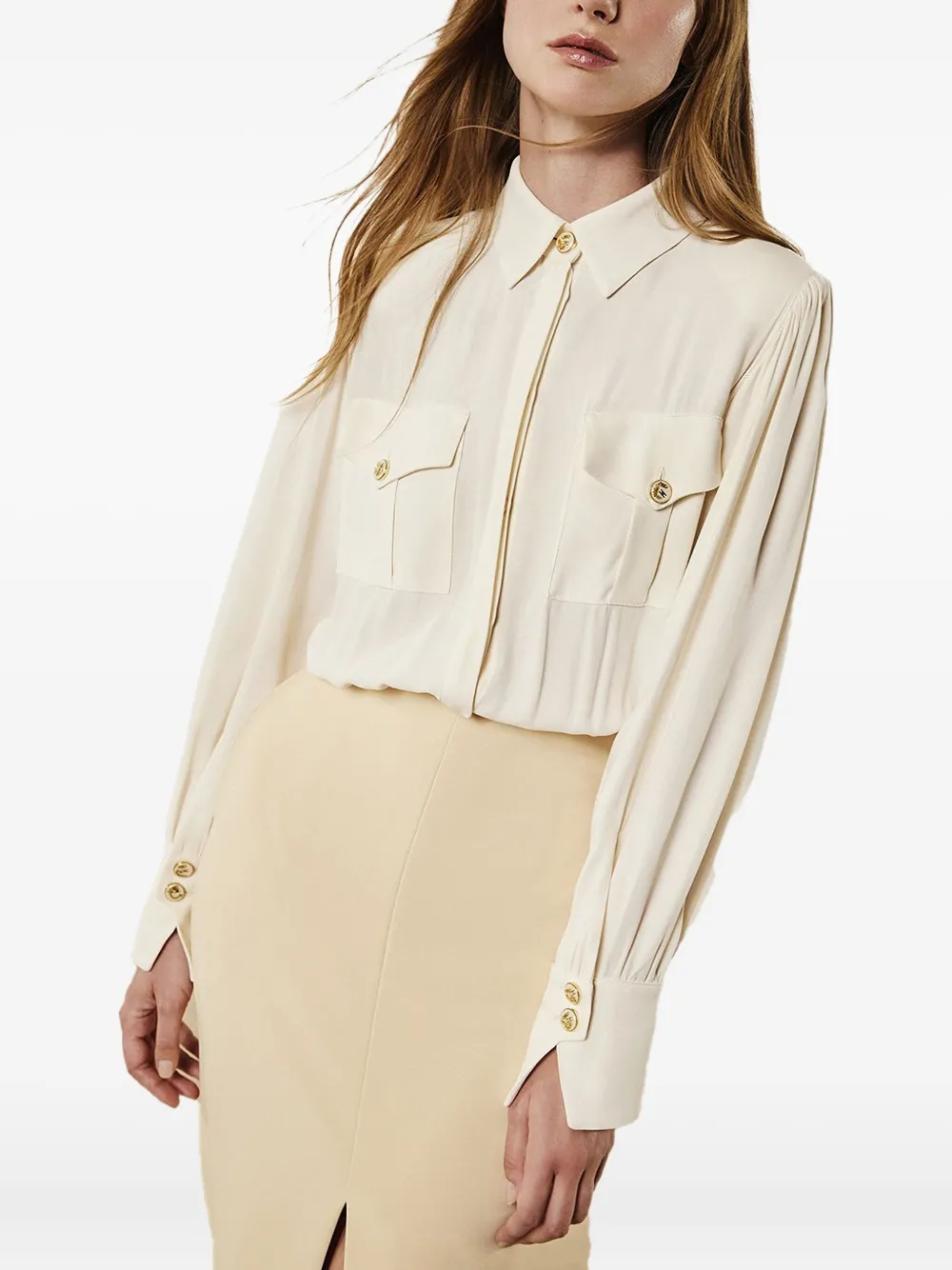 PRONOVIAS PARTY EDIT x Elisabetta Franchi Monica maxi-jurk Beige
