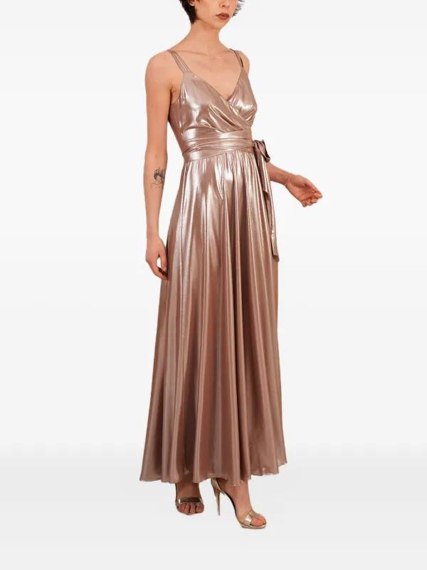 midi green dress women Liskaia Textured Halter Maxi Dress