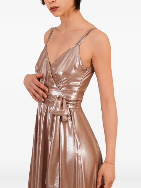 LE RJTANGE metallic wrap dress