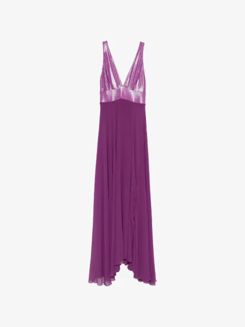 LE RJTANGE vestido largo con cuello en V
