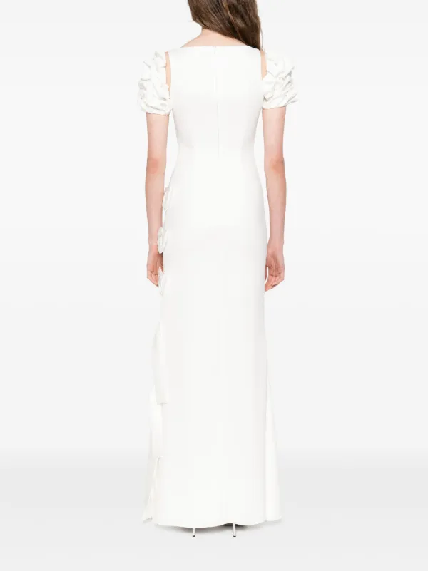 wedding dresses with lace long sleeves French Lace Wedding Dress with Long Sleeves and V Cut Neckline