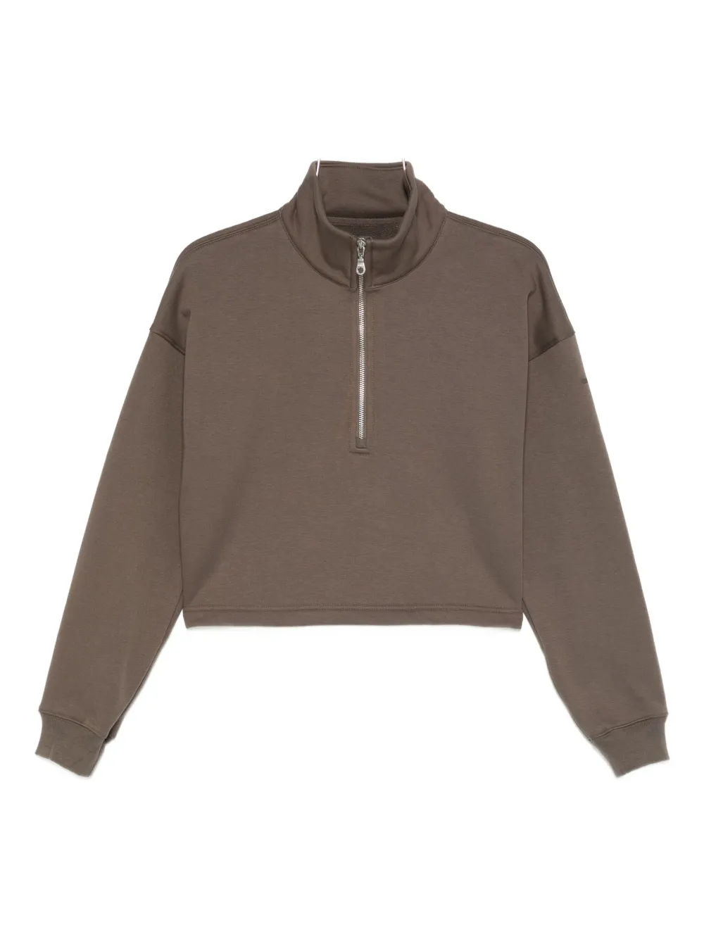 Girlfriend Collective Vega Half-zip Sweatshirt In Brown