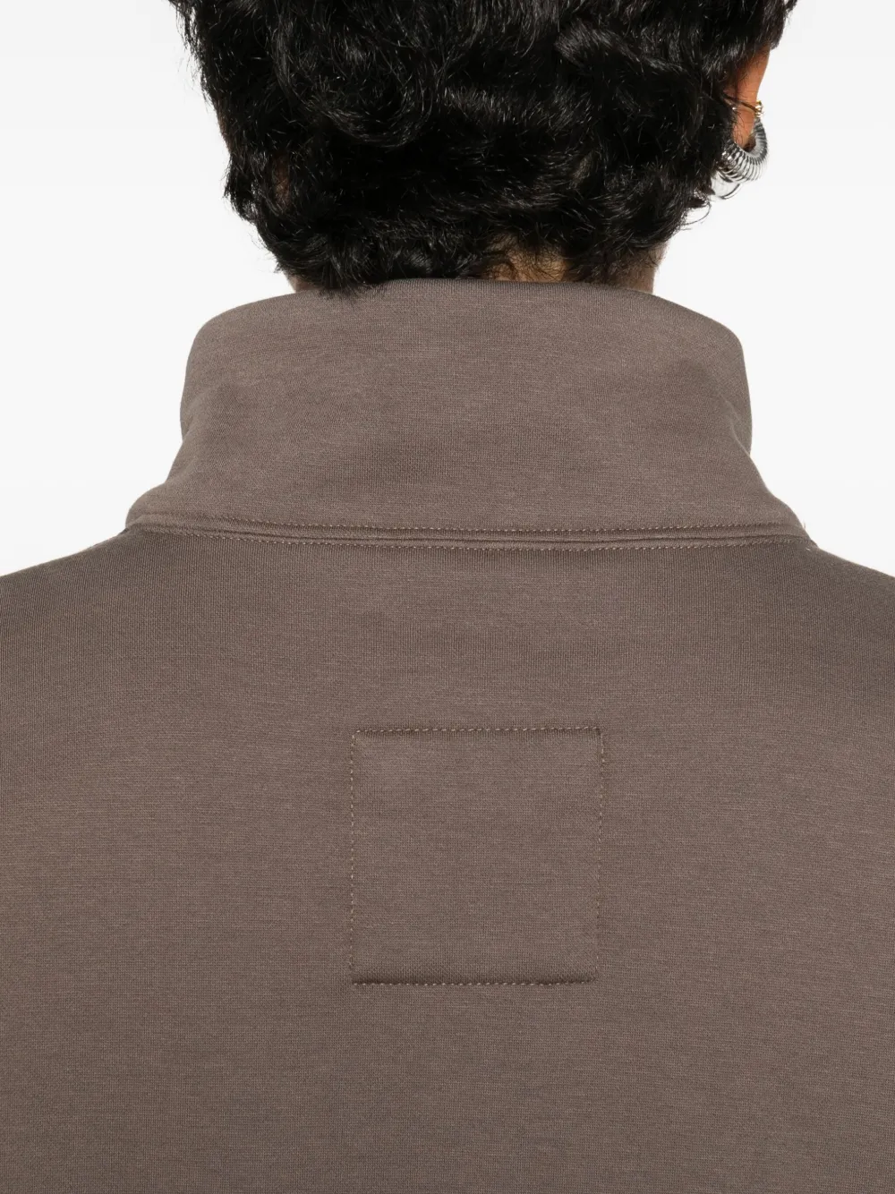 Girlfriend Collective Vega Half-zip Sweatshirt In Brown