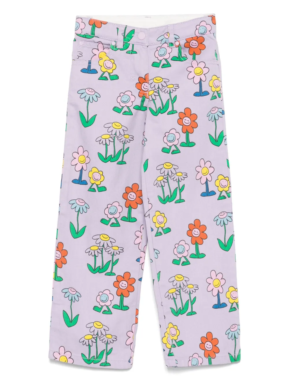 Stella McCartney Kids floral-print trousers Paars