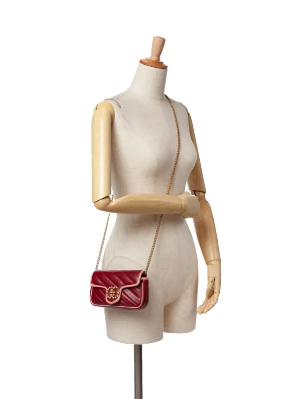 GUCCI スーパーミニ ショルダーバッグ GUCCI （未使用 展示品）グッチ GGマーモント GGスーパーミニ