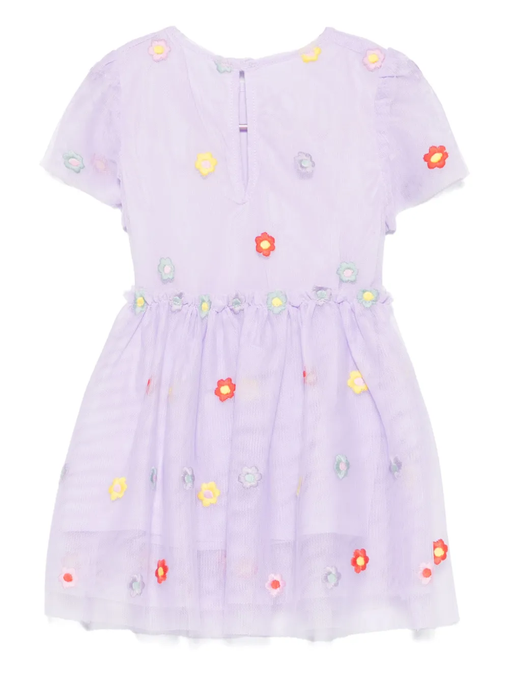 Stella McCartney Kids Jurk met geborduurde bloemen Paars