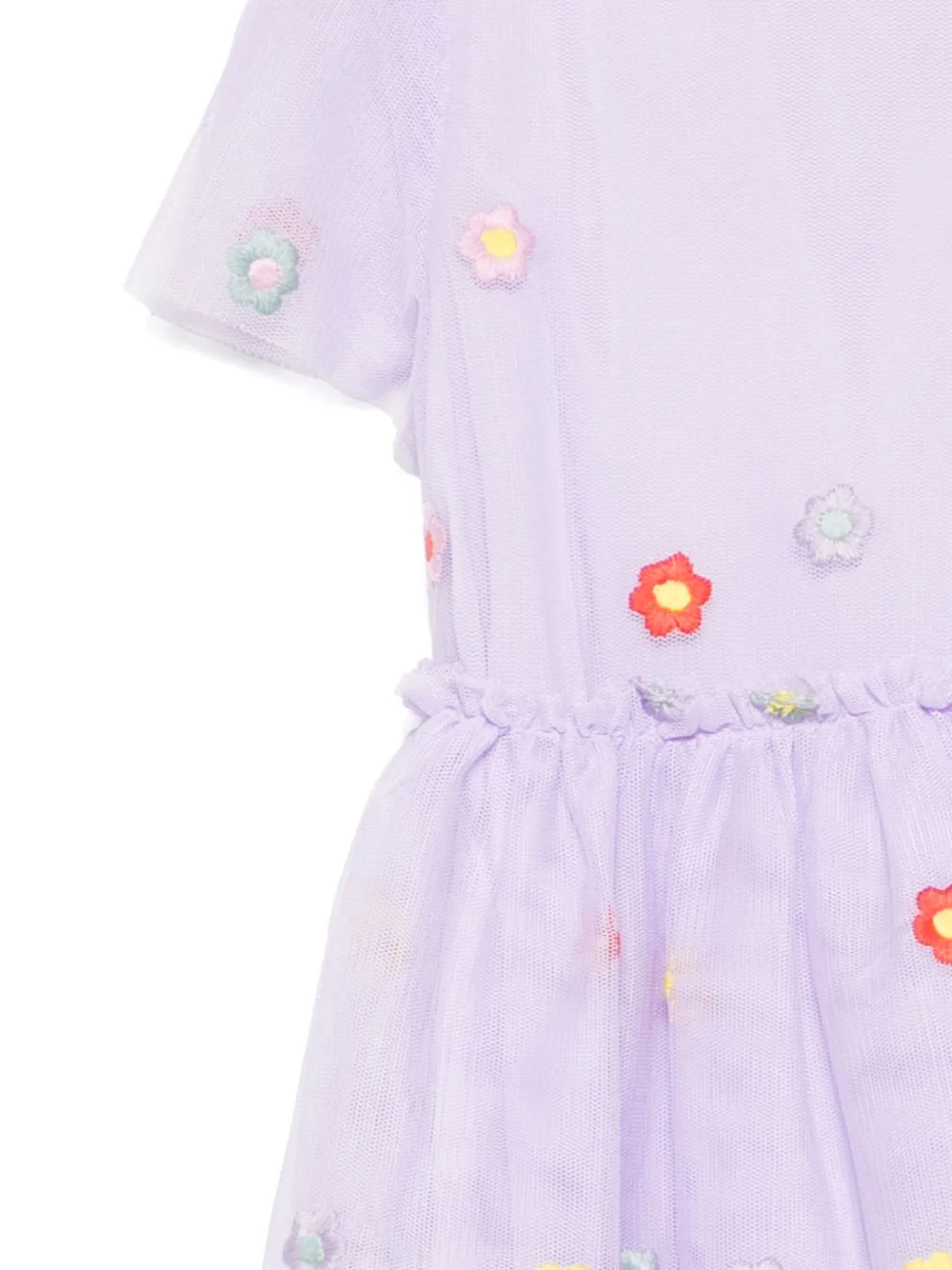 Stella McCartney Kids Jurk met geborduurde bloemen Paars
