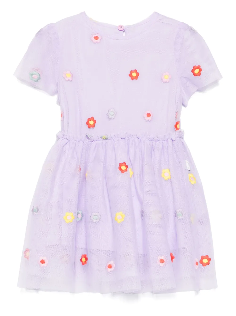 Stella McCartney Kids floral-embroidered dress Paars