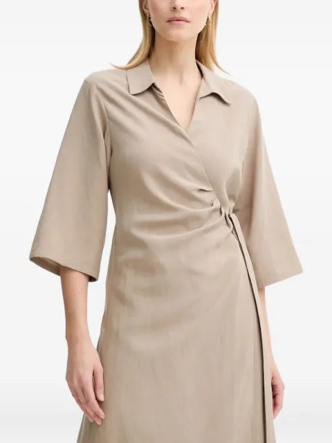 SAMSOE SAMSOE wrap-effect quarter-sleeve midi dress
