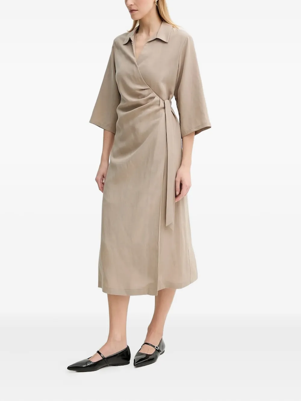 SAMSOE SAMSOE wrap-effect quarter-sleeve midi dress | Day Dresses | Image 2