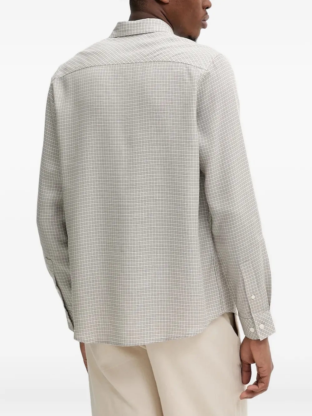 SAMSOE SAMSOE checked long-sleeve shirt - Grijs
