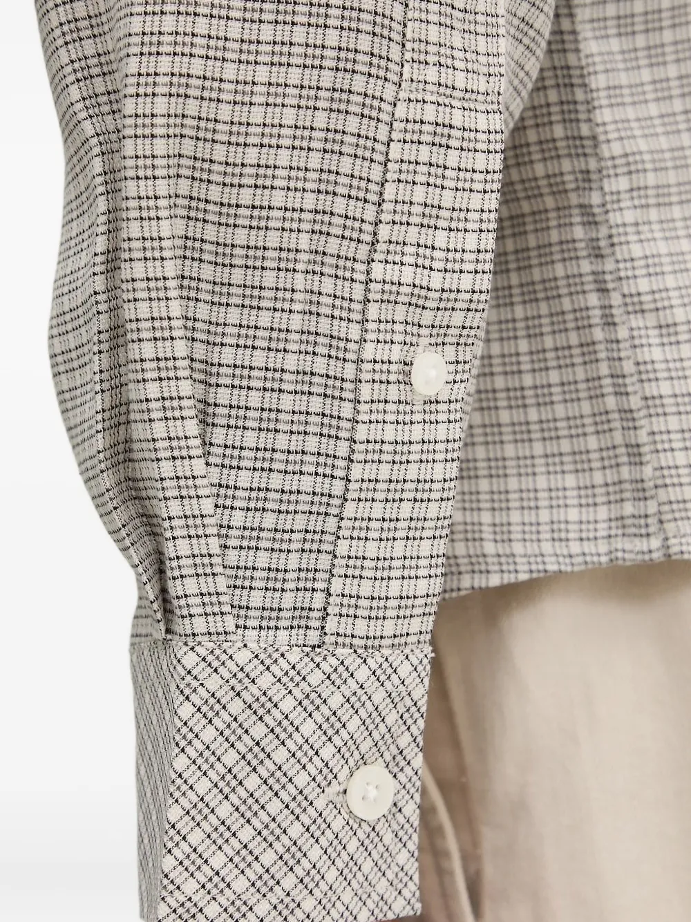 SAMSOE checked long-sleeve shirt Grijs