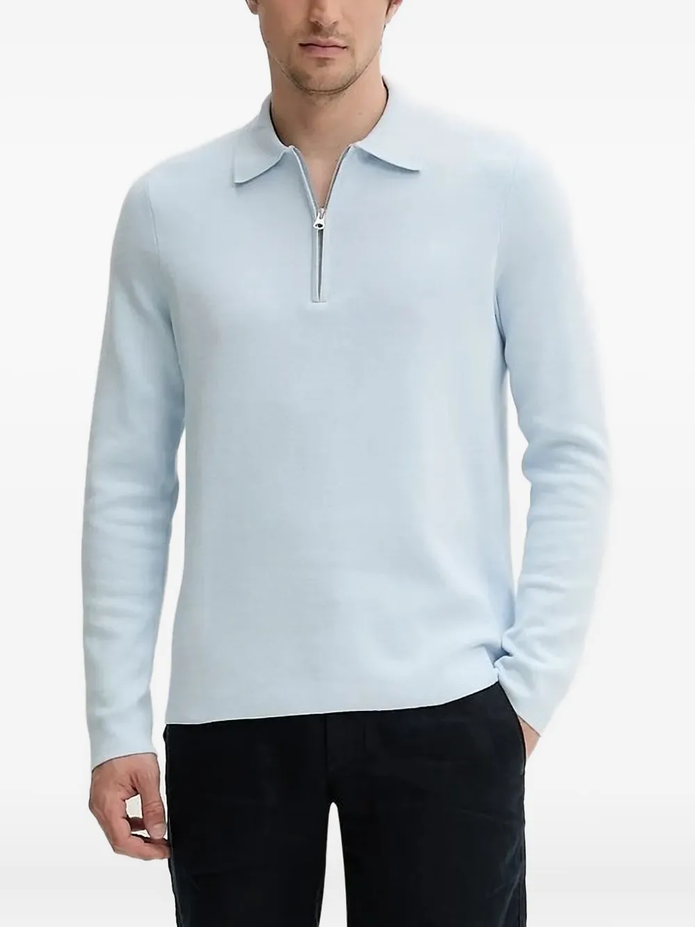 SAMSOE Poloshirt met rits Blauw
