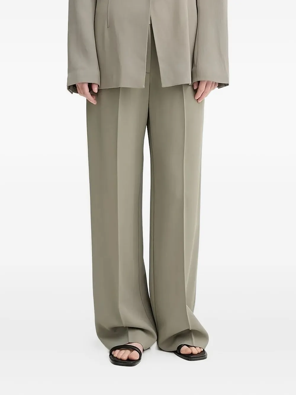SAMSOE pleated wide-leg trousers Groen