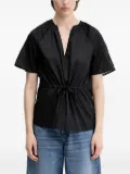 SAMSOE SAMSOE Satoma drawstring sheer-paneled blouse - Black