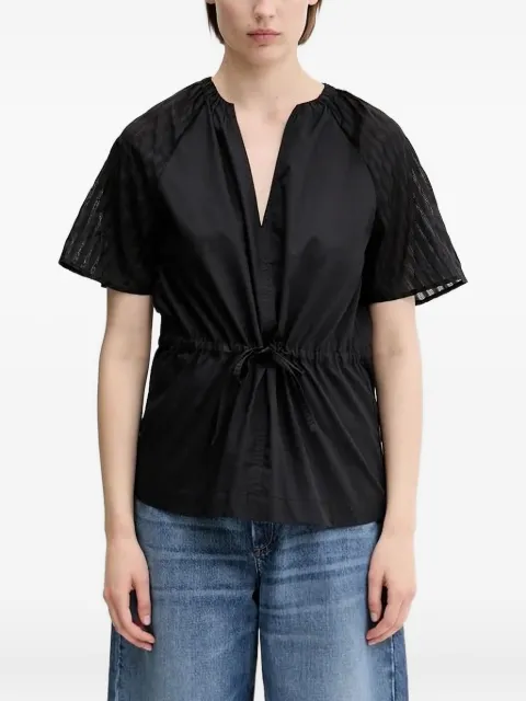 SAMSOE SAMSOE Satoma drawstring sheer-paneled blouse