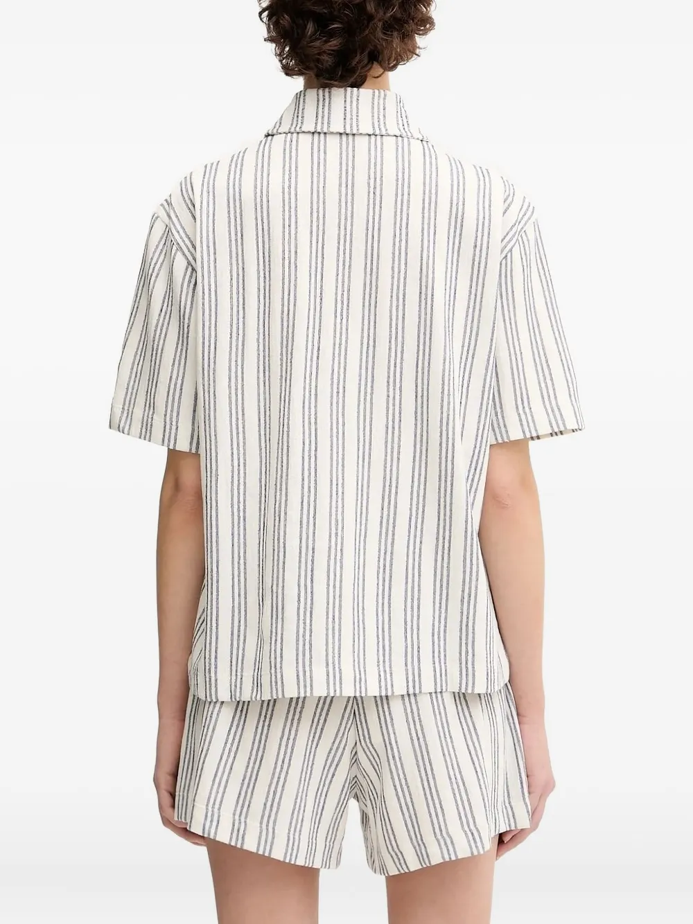 Samsoe & Samsoe Striped Short-sleeve Shirt In White