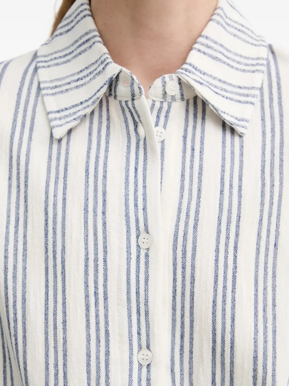 Samsoe & Samsoe Striped Short-sleeve Shirt In White