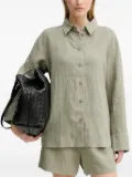 SAMSOE SAMSOE button-down linen shirt - Green