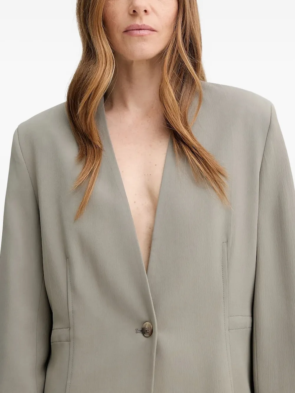 Samsoe & Samsoe Sakitra Single-button Blazer In Gray