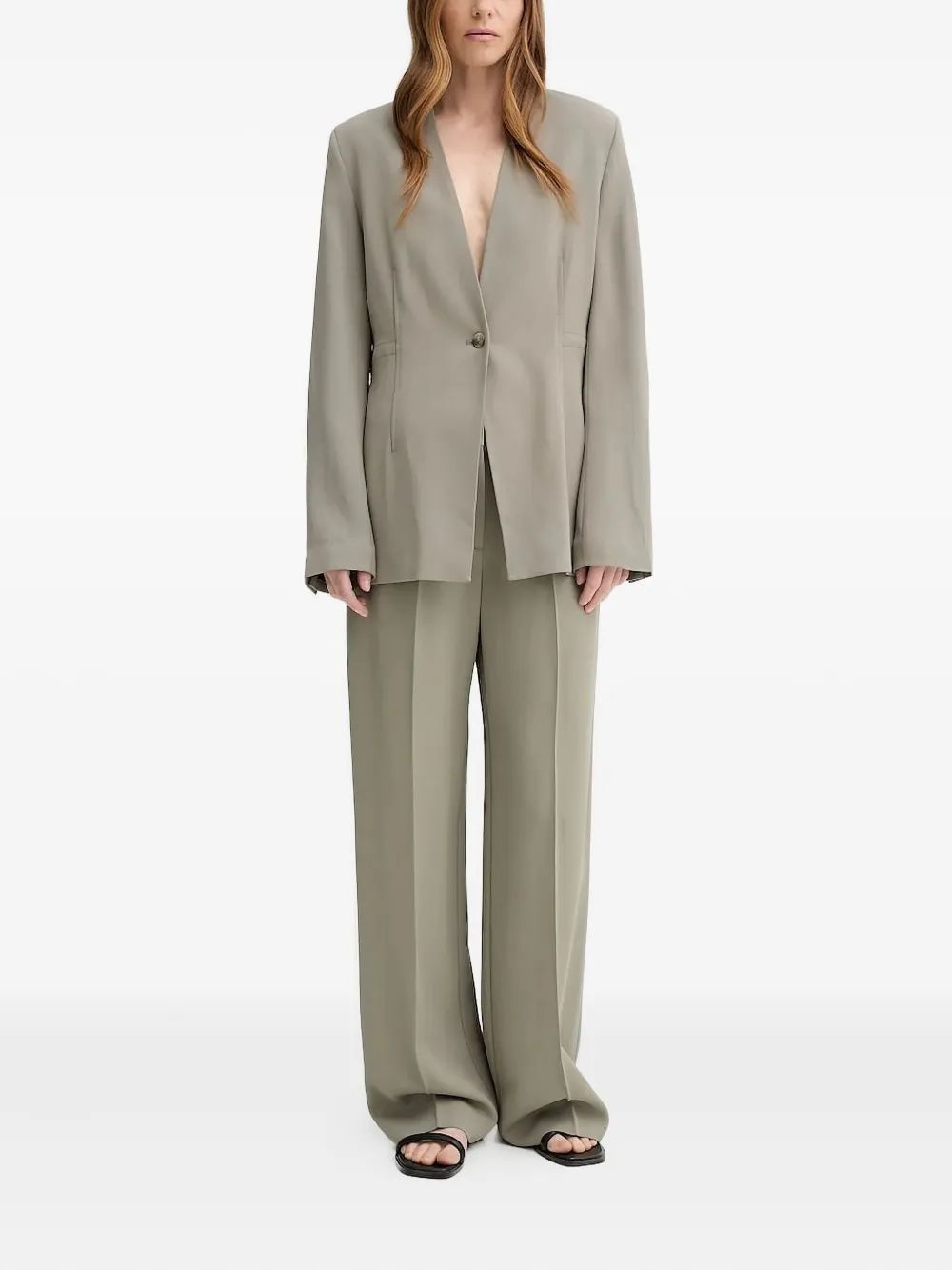 Samsoe & Samsoe Sakitra Single-button Blazer In Gray