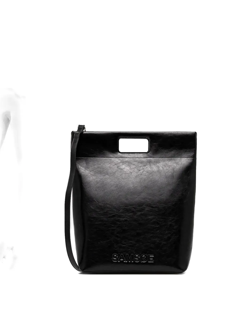Samsoe & Samsoe Sajennie Cut-out Handle Tote Bag In Black