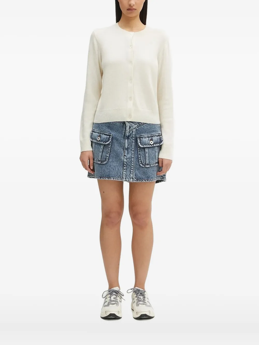 Samsoe & Samsoe Saboston Button-front Cashmere Cardigan In Neutral