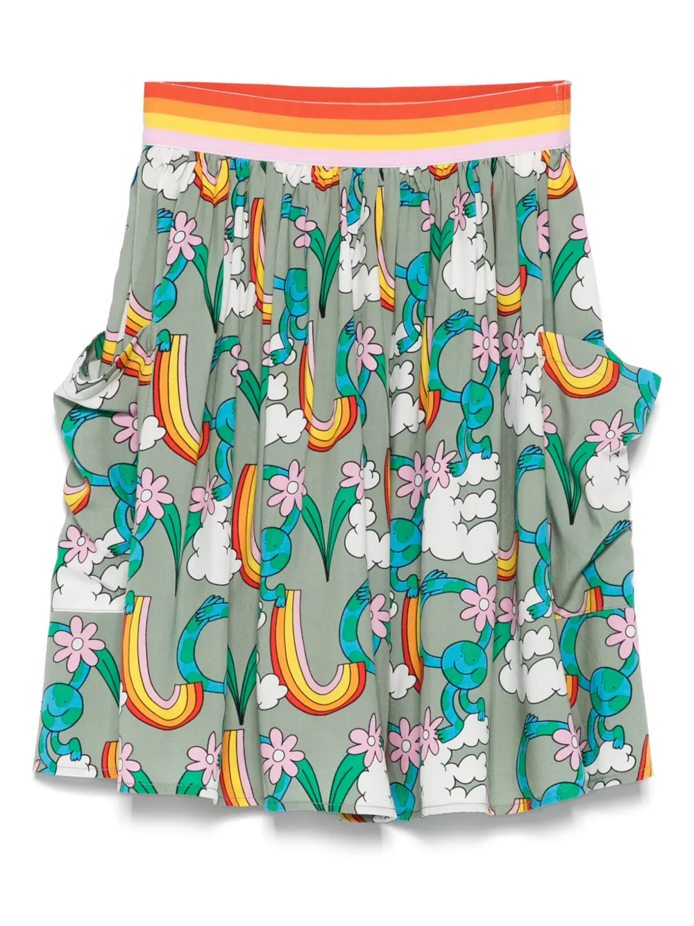 Stella McCartney Kids graphic-print mini skirt - グリーン Stella McCartney Kids graphic-print mini skirt - グリーン